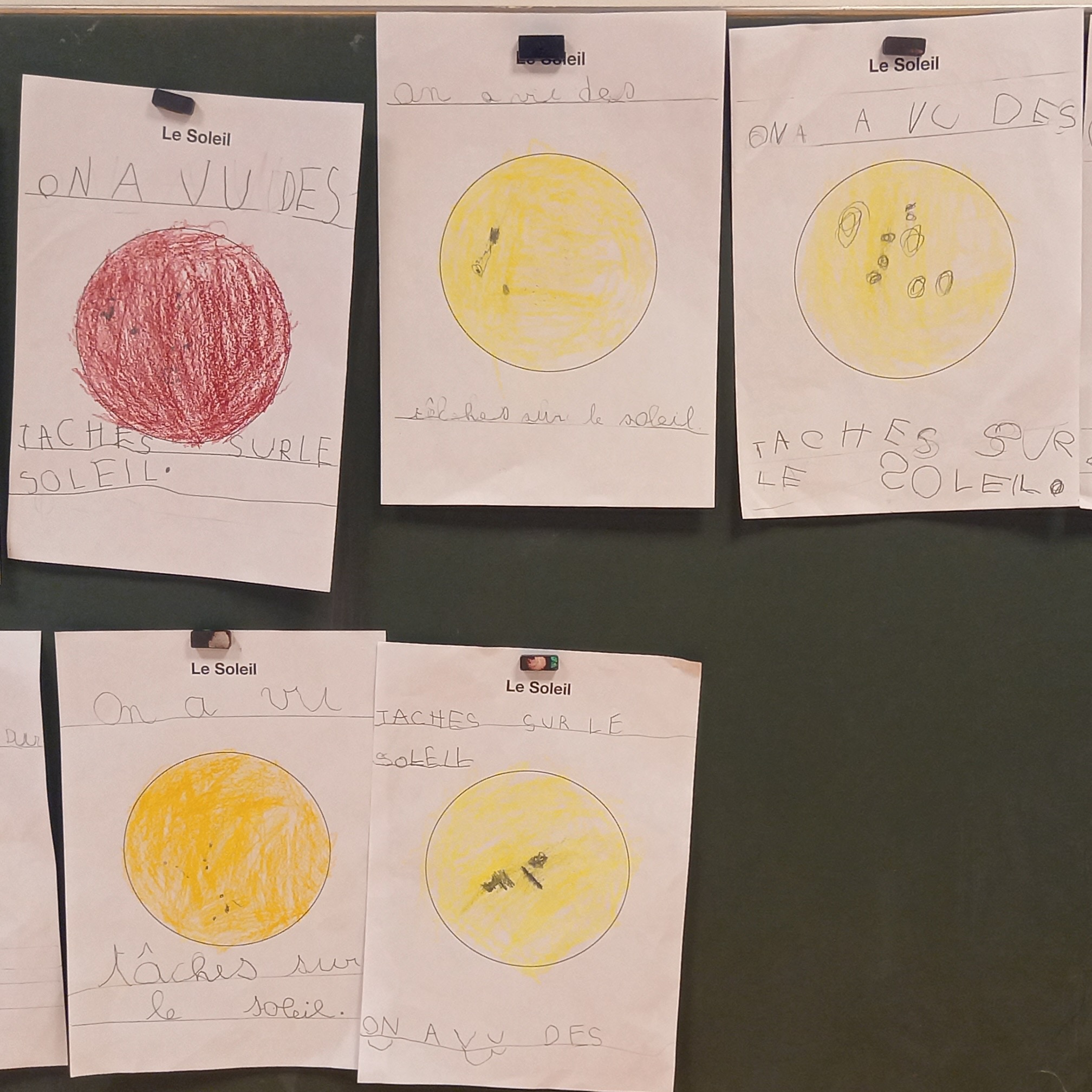 Quelques dessins du soleil faits par les
enfants.